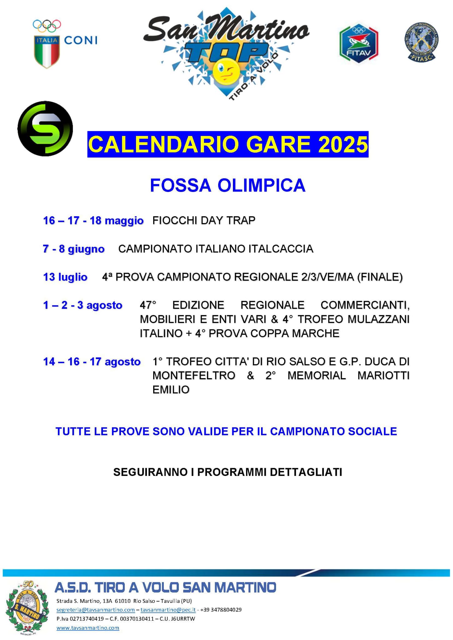 _ FOSSA CALENDARIO GARE